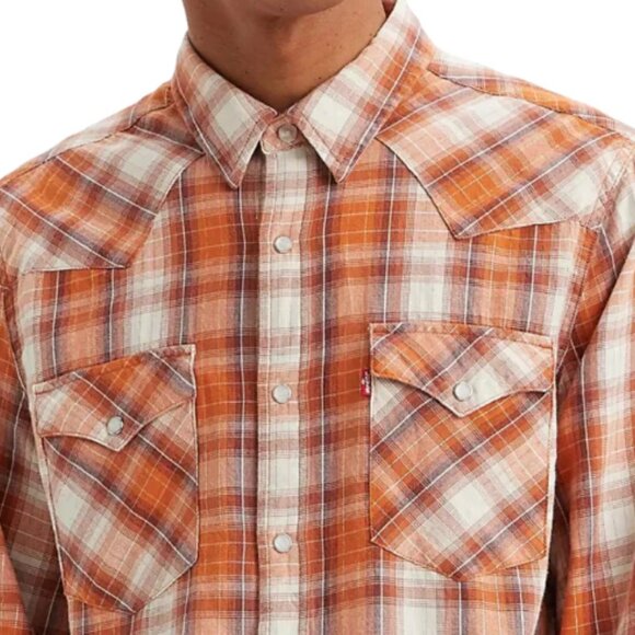 Levi's XXL Harvest Orange snap button shirt NWT - Picture 3 of 3